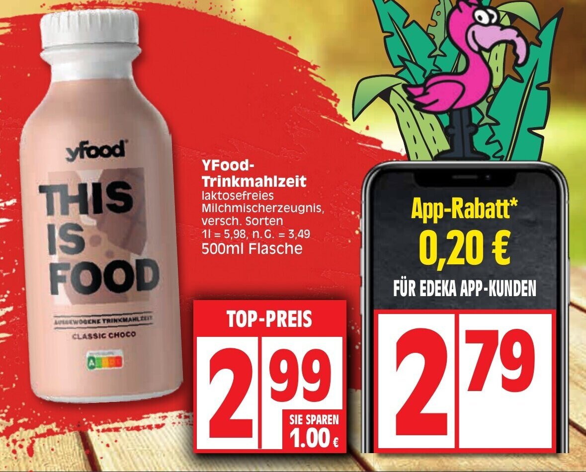 Yfood Trinkmahlzeit Laktosefreies Milchmischerzeugnis 500ml Flasche 