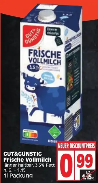 Edeka GUT&GÜNSTIG Frische Vollmilch 1L Angebot