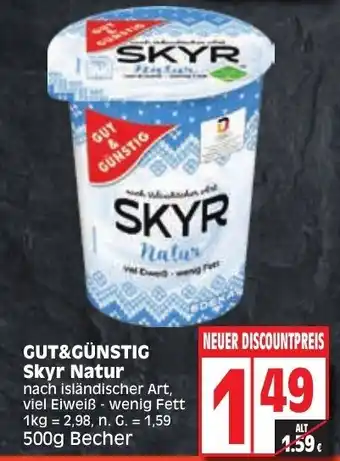 Edeka GUT&GÜNSTIG Skyr Natur 500g Angebot