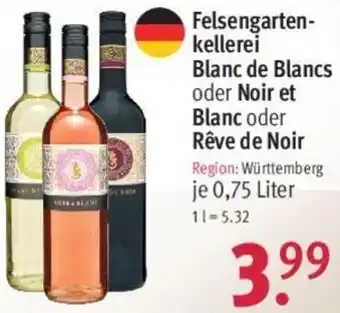 Rossmann Felsengartenkellerei Blanc de Blancs oder Noir et Blanc oder Rêve de Noir 0,75 Liter Angebot