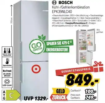 MEDIMAX BOSCH Kühl-/Gefrierkombination EPK39NLC40 Angebot