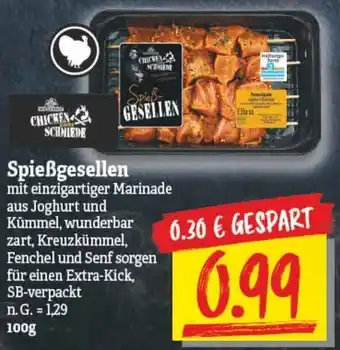 NP Discount Chicken Schmiede Spießgesellen 100g Angebot