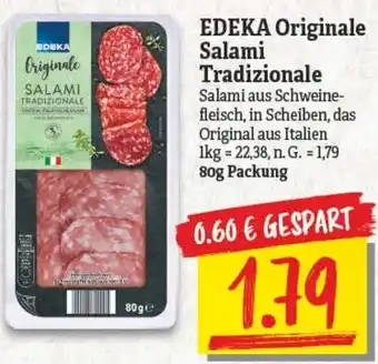 NP Discount EDEKA Originale Salami Tradizionale 80 g Packung Angebot