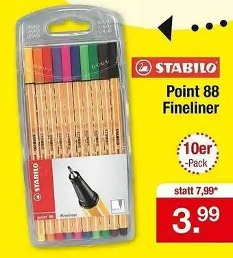 Zimmermann Stabilo Point 88 Fineliner Angebot