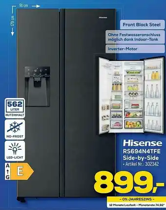 Euronics Berlet Hisense Rs694n4tfe Side-by-side Angebot