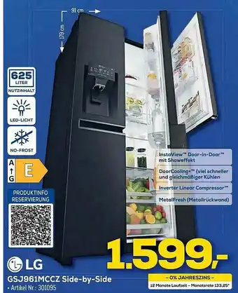 Euronics Berlet Lg Gsj961mccz Side-by-side Angebot