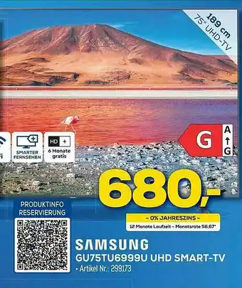 Euronics Berlet Samsung Gu75tu6999u Uhd Smart-tv Angebot