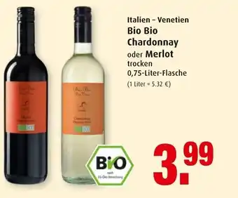 Markant Italien-Venetien Bio Bio Chardonnay oder Merlot 0,75L Angebot