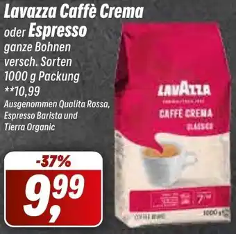 Simmel Lavazza Caffè Crema oder Espresso 1000 g Packung Angebot