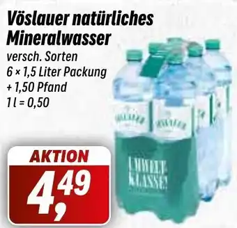 Simmel Vöslauer natürliches Mineralwasser 6x1,5 Liter Packung Angebot