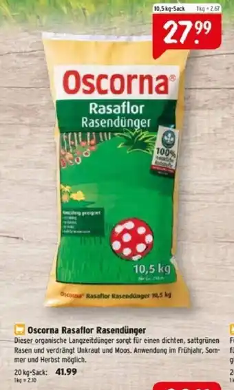 Raiffeisen Markt Oscorna Rasaflor Rasendünger 10,5 kg-Sack Angebot