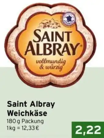 CAP Markt Saint Albray Weichkäse 180 g Packung Angebot