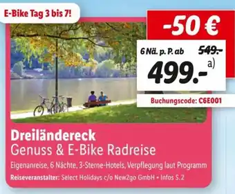 Lidl Dreiländereck Genuss & E-Bike Radreise Angebot