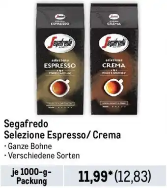 METRO Segafredo Selezione Espresso/Crema je 1000-g-Packung Angebot