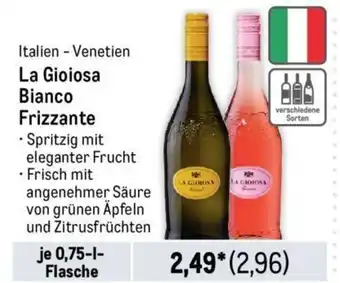 METRO La Gioiosa Bianco Frizzante 750ml Angebot