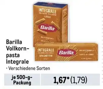 METRO Barilla Vollkornpasta Integrale je 500-g- Angebot