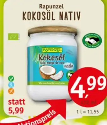 Erdkorn Biomarkt Rapunzel KOKOSOL NATIV 432ml Angebot