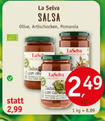 Erdkorn Biomarkt La Selva SALSA Olive, Artischocken, Pomarola 280g Angebot