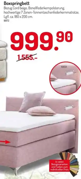 Wohnorama Boxspringbett Angebot