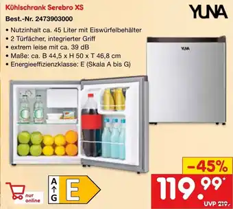 Netto Marken-Discount YUNA Kühlschrank Serebro XS Angebot