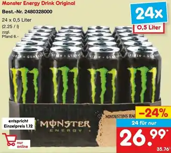 Netto Marken-Discount Monster Energy Drink Original 24 x 0,5 Liter Angebot