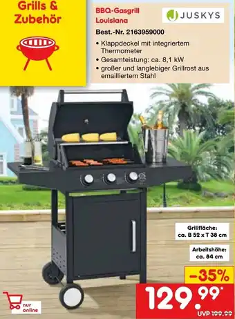 Netto Marken-Discount JUSKYS BBQ-Gasgrill Louisiana Angebot