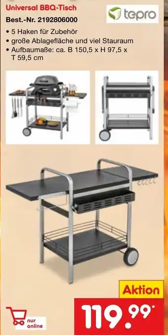 Netto Marken-Discount tepro Universal BBQ-Tisch Angebot