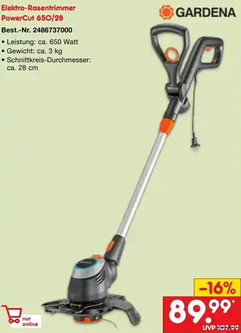 Netto Marken-Discount GARDENA Elektro-Rasentrimmer PowerCut 650/28 Angebot