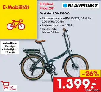 Netto Marken-Discount BLAUPUNKT E-Faltrad Frida, 24" Angebot