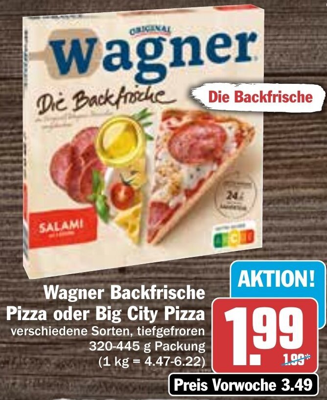 Wagner Backfrische Pizza oder Big City Pizza 320445 g Packung Angebot