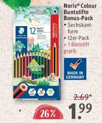 Rossmann Staedtler Noris® Colour Buntstifte Bonus-Pack . Sechskant-form 12er-Pack + 1 Bleistift gratis Angebot