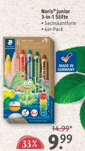 Rossmann Staedtler Noris junior 3-in-1 Stifte Sechskantform 6er-Pack Angebot