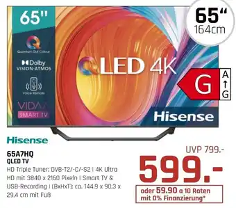 Hirsch und Ille Hisense 65A7HQ QLED TV Angebot