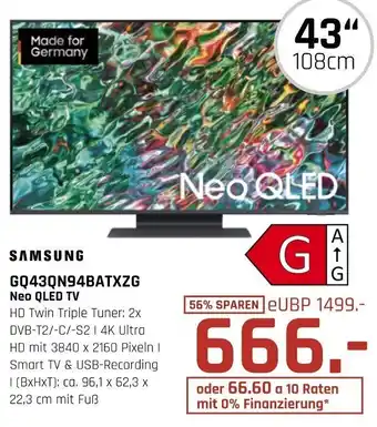 Hirsch und Ille SAMSUNG GQ43QN94BATXZG Neo QLED TV Angebot