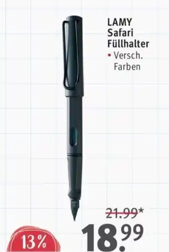 Rossmann LAMY Safari Füllhalter • Versch. Farben Angebot