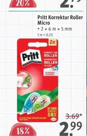 Rossmann Pritt Korrektur Roller Micro • 2 x 6 mx 5 mm Angebot