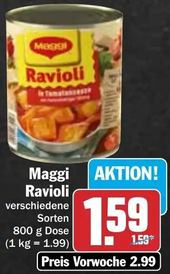 AEZ Maggi Ravioli 800 g Dose Angebot