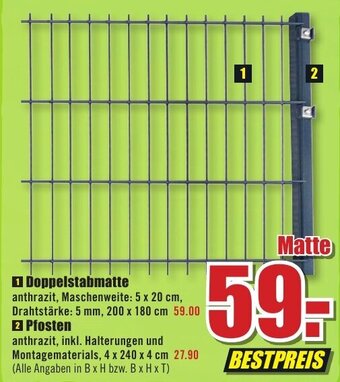 B1 Discount Baumarkt Doppelstabmatte Angebot