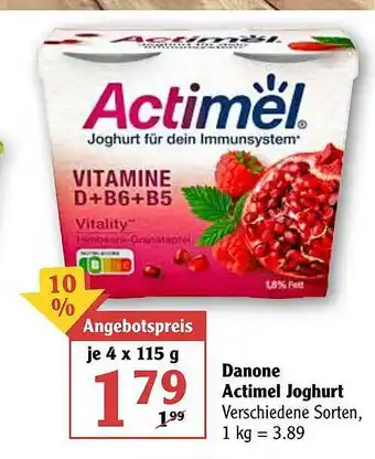 Globus Danone Actimel Joghurt Angebot