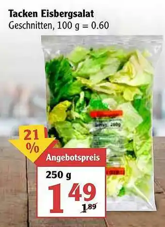 Globus Tacken Eisbergsalat Angebot