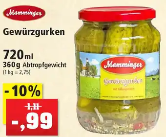 Thomas Philipps Mamminger Gewürzgurken 720ml Angebot