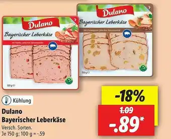 Lidl Dulano Bayerischer Leberkäse Angebot