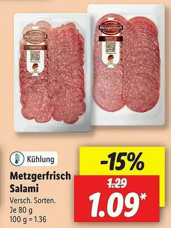 Lidl Metzgerfrisch Salami Angebot