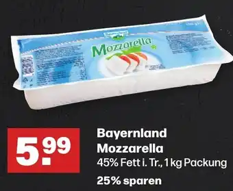 Handelshof Bayernland Mozzarella 45% Fett i. Tr., 1 kg Packung Angebot