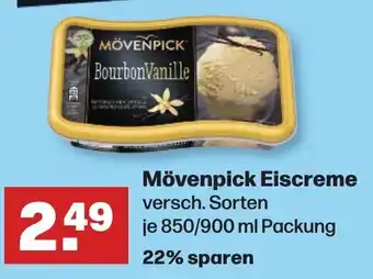 Handelshof Mövenpick Eiscreme versch. Sorten je 850/900 ml Packung Angebot