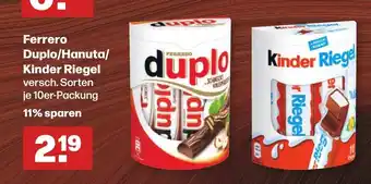 Handelshof Ferrero Duplo/Hanuta/ Kinder Riegel 10st Angebot