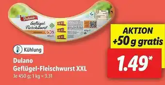 Lidl Dulano Geflügel-fleischwurst XXL Angebot