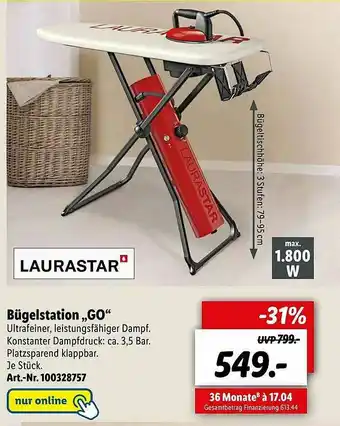 Lidl Laurastar Bügelstation „go” Angebot