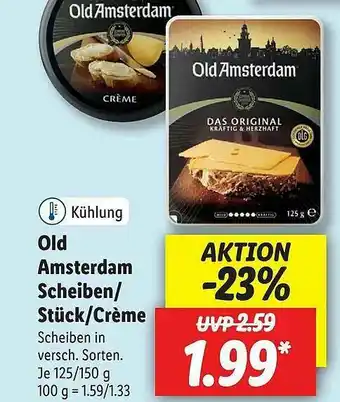 Lidl Old Amsterdam Scheiben, Stück Oder Crème Angebot