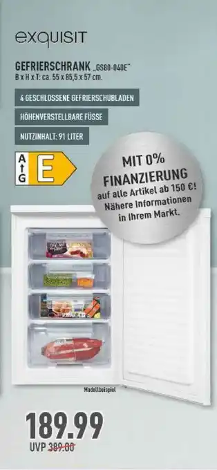 Marktkauf Exquisit Gefrierschrank Angebot